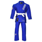 Rewon Classic 2.0 Blue BJJ Kimono, durable pre-shrunk fabric, ideal for Ju Jutsu and boxing fitness training.